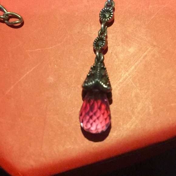 Donate 2/24?Sterling silver vintage look necklace with dangles - Picture 5 of 6